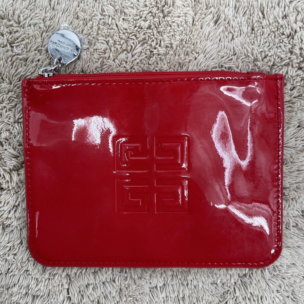 Givenchy Red Patent Leather Coin Pouch Bag 6x4.2